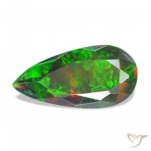 2.04ct マルチカラー ブラックオパール, 洋梨の形, オペーク
