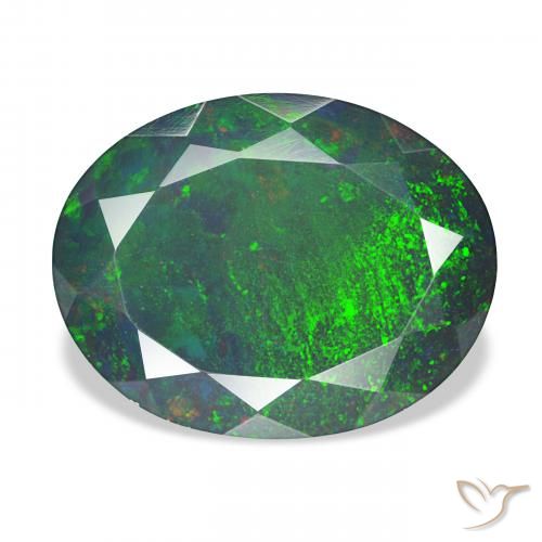 5.15ct マルチカラー ブラックオパール, 楕円形, オペーク