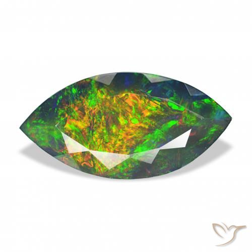 3.37ct マルチカラー ブラックオパール, マーキーズ, オペーク