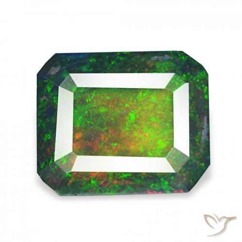 2.23ct マルチカラー ブラックオパール, エメラルドカット, オペーク