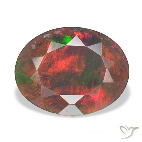 2.66ct マルチカラー ブラックオパール, 楕円形, オペーク