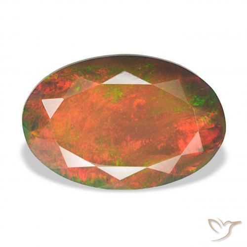 4.04ct マルチカラー ブラックオパール, 楕円形, オペーク