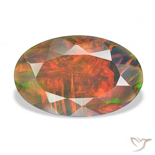 2.75ct マルチカラー ブラックオパール, 楕円形, オペーク