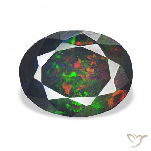 2.11ct マルチカラー ブラックオパール, 楕円形, オペーク