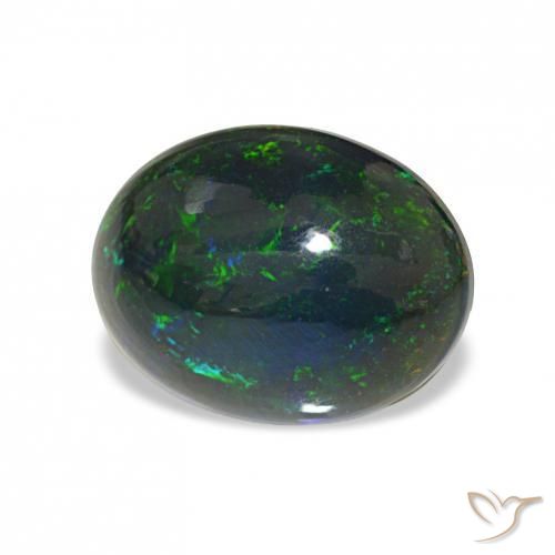 2.61カラットの天然マルチカラーブラックオパール、オーバルカット、オペーク