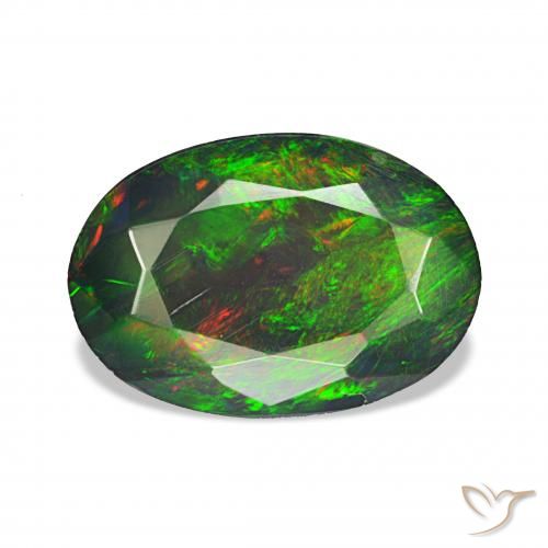1.48ct マルチカラー ブラックオパール, 楕円形, オペーク