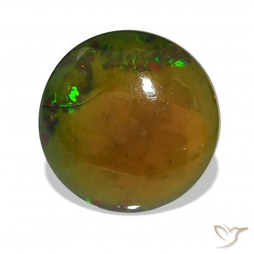 8.57カラットの天然マルチカラーブラックオパール、ラウンド、オペーク