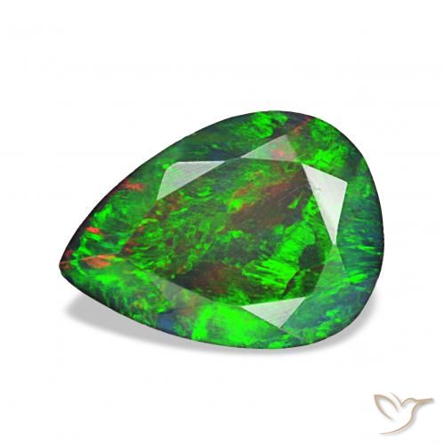 1.23ct マルチカラー ブラックオパール, 洋梨の形, オペーク