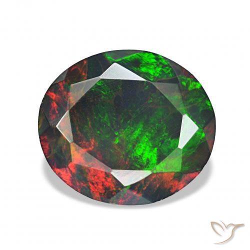 1.71ct マルチカラー ブラックオパール, 楕円形, オペーク