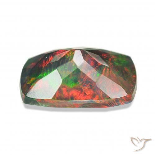 1.20カラットの天然マルチカラーブラックオパール、クッション、オペーク