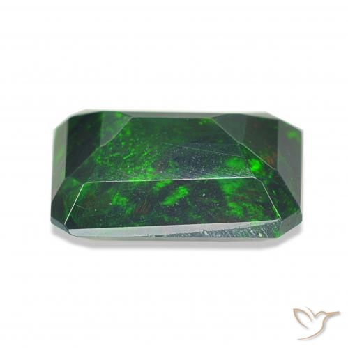 0.97カラットの天然マルチカラーブラックオパール、八角形 / エメラルドカット、オペーク