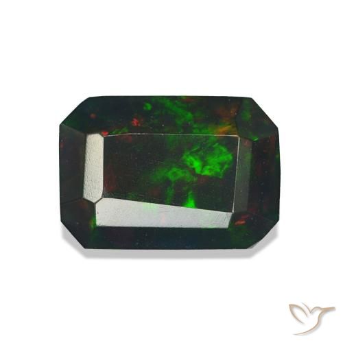 0.99ct マルチカラー ブラックオパール, エメラルドカット, オペーク