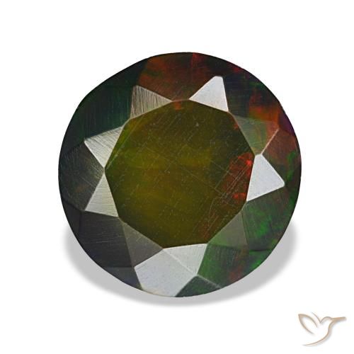 1.69ct マルチカラー ブラックオパール, ラウンド, オペーク