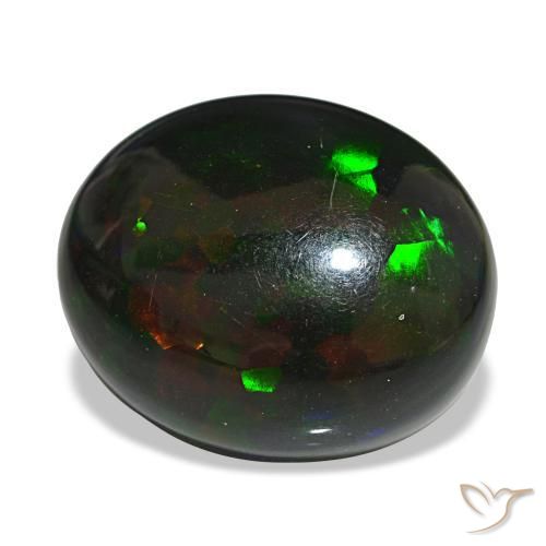 14.55カラットの天然マルチカラーブラックオパール（19.2×16.1 mm・オーバルカット）