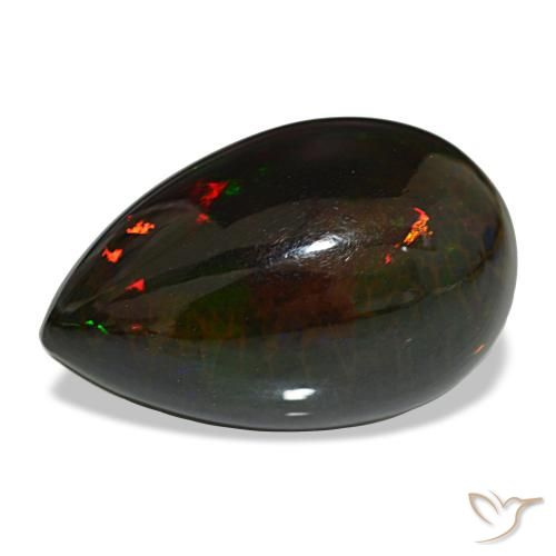 13.64ct マルチカラー ブラックオパール, 洋梨の形, オペーク