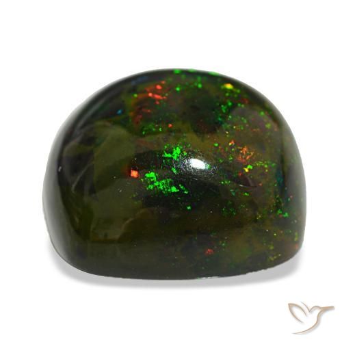 20.02カラットの天然マルチカラーブラックオパール（17.9×17.8 mm・クッションカット）
