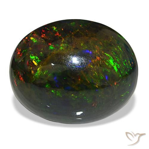 21.50ct マルチカラー ブラックオパール, 楕円形, オペーク