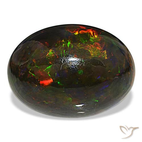 18.89ct マルチカラー ブラックオパール, 楕円形, オペーク
