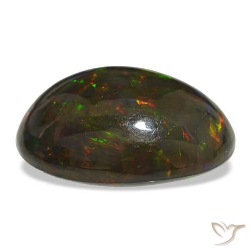 18.89カラットの天然マルチカラーブラックオパール（23×17 mm・オーバルカット）