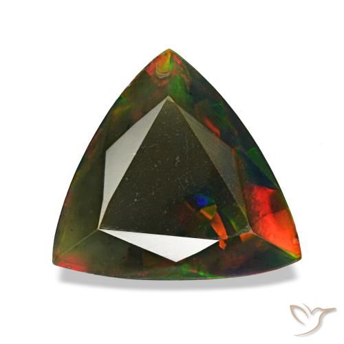 1.40ct マルチカラー ブラックオパール, トリリアント, オペーク