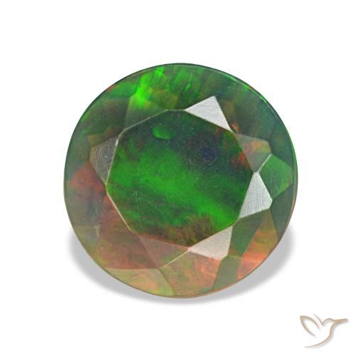 1.00ct マルチカラー ブラックオパール, ラウンド, オペーク