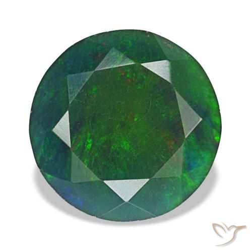 2.91ct マルチカラー ブラックオパール, ラウンド, オペーク