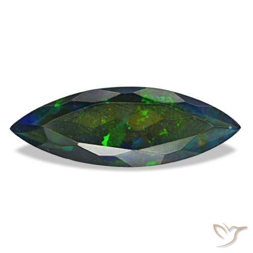 2.19ct マルチカラー ブラックオパール, マーキス, 半透明