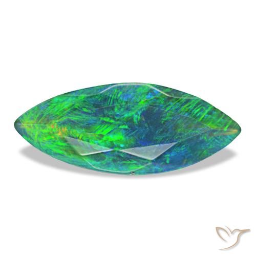 1.12ct マルチカラー ブラックオパール, マーキス, 半透明