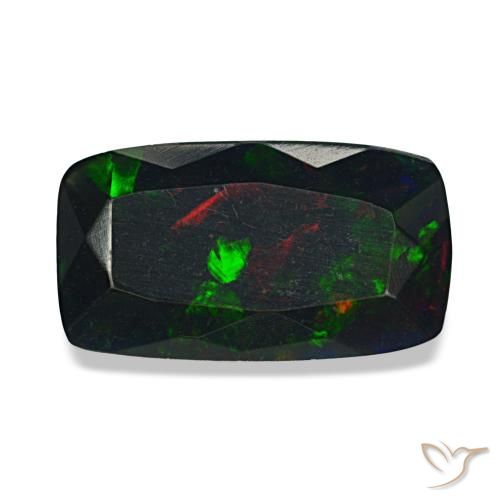 1.58ct マルチカラー ブラックオパール, クッション, オペーク