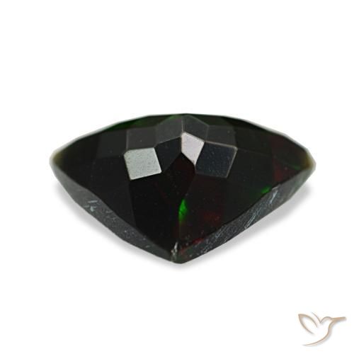 1.28カラットの天然マルチカラーブラックオパール（10.3×9.5 mm・トリリアント）