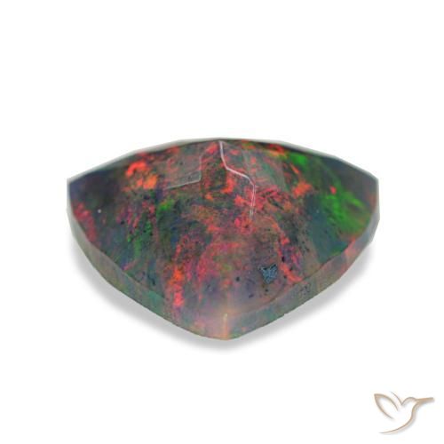 1.94カラットの天然マルチカラーブラックオパール（10.6×10.3 mm・トリリアント）