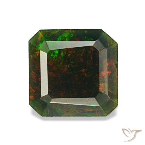 1.04ct マルチカラー ブラックオパール, エメラルドカット, オペーク