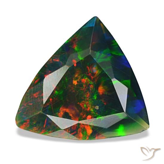 1.53ct マルチカラー ブラックオパール, トリリアント, オペーク