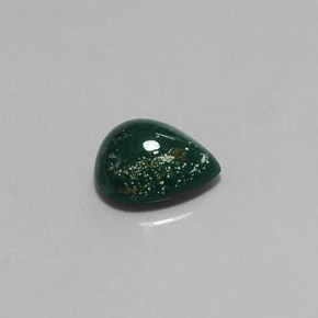 2.88カラットの天然斑点のある緑ブラッドストーン（10.9×8.7 mm・洋梨の形）