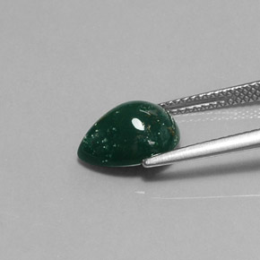2.88カラットの天然斑点のある緑ブラッドストーン（10.9×8.7 mm・洋梨の形）