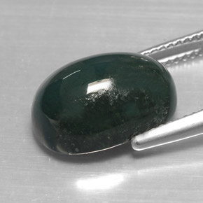 7.81カラットの天然斑点のある緑ブラッドストーン（14.5×10.2 mm・オーバルカット）