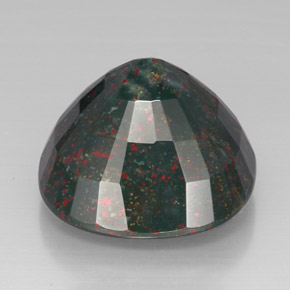 42.64カラットの天然グリーンの斑点ブラッドストーン、クッションカット、オペーク