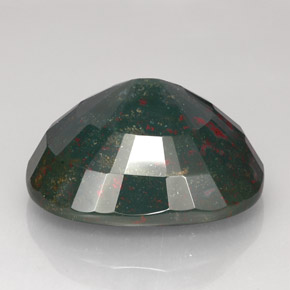 73.05カラットの天然斑点のある緑ブラッドストーン（30.6×24.2 mm・クッションカット）