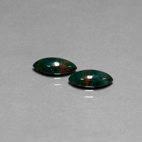 カラットの天然斑点のある緑ブラッドストーン（10×4.8 mm・マーキス）