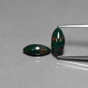 カラットの天然斑点のある緑ブラッドストーン（10×4.8 mm・マーキス）