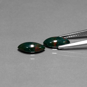 カラットの天然斑点のある緑ブラッドストーン（10×4.8 mm・マーキス）