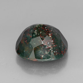 27.80カラットの天然斑点のある緑ブラッドストーン（20×19.1 mm・クッションカット）
