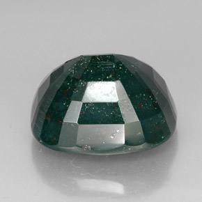41.61カラットの天然斑点のある緑ブラッドストーン（23×19.6 mm・クッションカット）