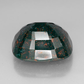 58.62カラットの天然斑点のある緑ブラッドストーン（26.5×21.4 mm・クッションカット）