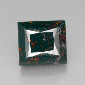 26.55カラットの天然斑点のある緑ブラッドストーン（17.4×16 mm・四角）