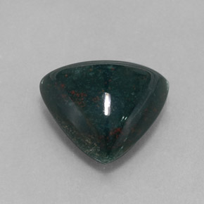 3.97カラットの天然斑点のある緑ブラッドストーン（11.7×11 mm・トリリアント）
