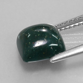 2.50カラットの天然グリーンの斑点ブラッドストーン、クッションカット、オペーク