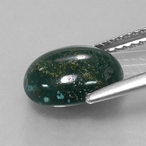 2.17カラットの天然斑点のある緑ブラッドストーン（10×7.8 mm・オーバルカット）