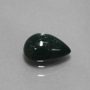 0.70カラットの天然斑点のある緑ブラッドストーン（7.5×5.6 mm・洋梨の形）