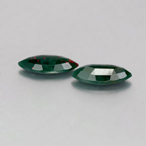 カラットの天然斑点のある緑ブラッドストーン（6.8×3 mm・マーキス）
